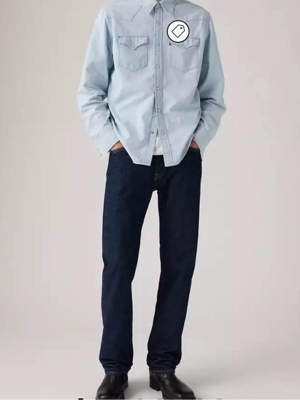 Levi's Men's Straight Blue Denim Jeans - Classic Back Detail - Size: W33 L32